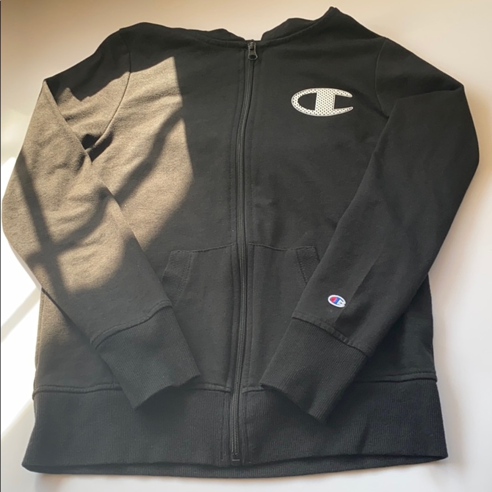 black champion zip up jacket